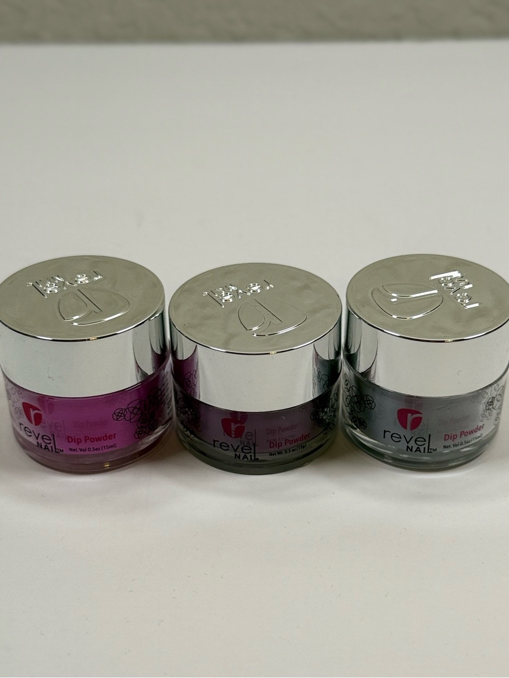 Revel Nail Dip Powder Lot of 3 Bellini Vogue Chill Pill 0.5 oz